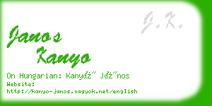 janos kanyo business card